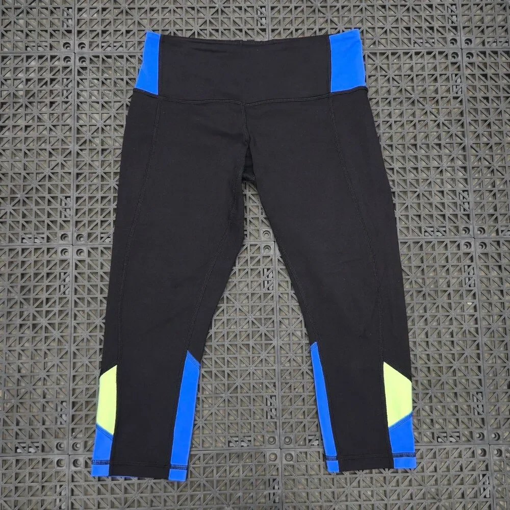 Lululemon Legging Blue Cropped Color Block Embody Gym Running Women's 6